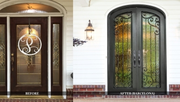 ornate entry doors before and after