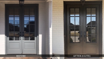 Custom residential doors before and after comparison