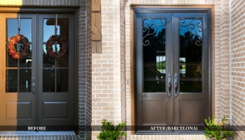 ornate entry doors before and after