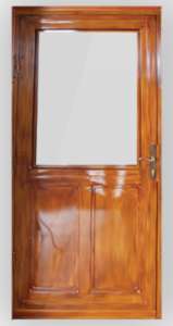 wood glass security doors