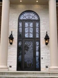 Black Double Square Palladian with Side Lites